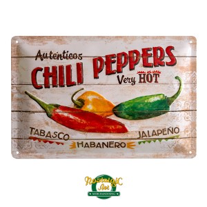 22186 Metal Plate 20x30sm - Chili Peppers